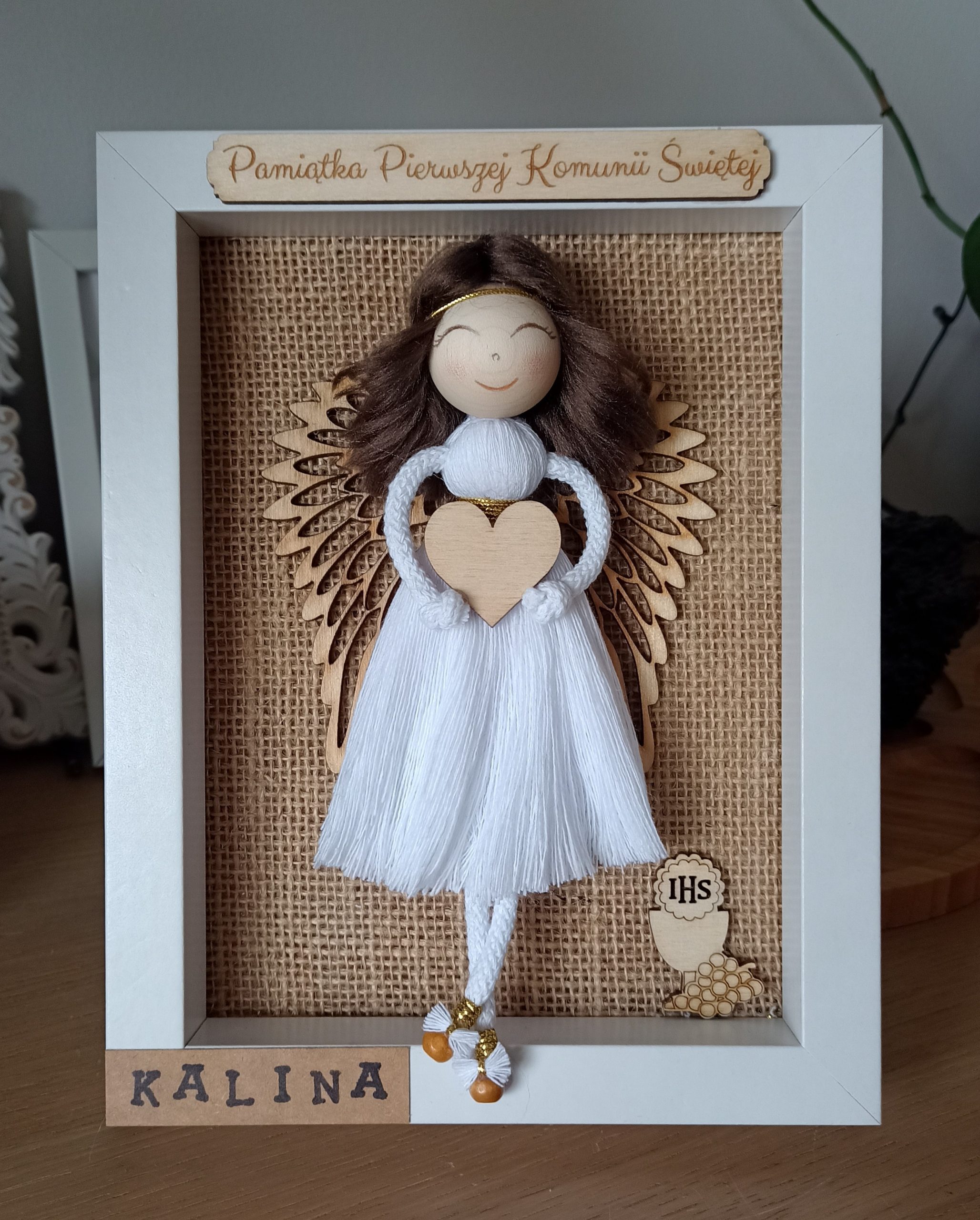 Anioł na Komunię w ramce - obrazek 2