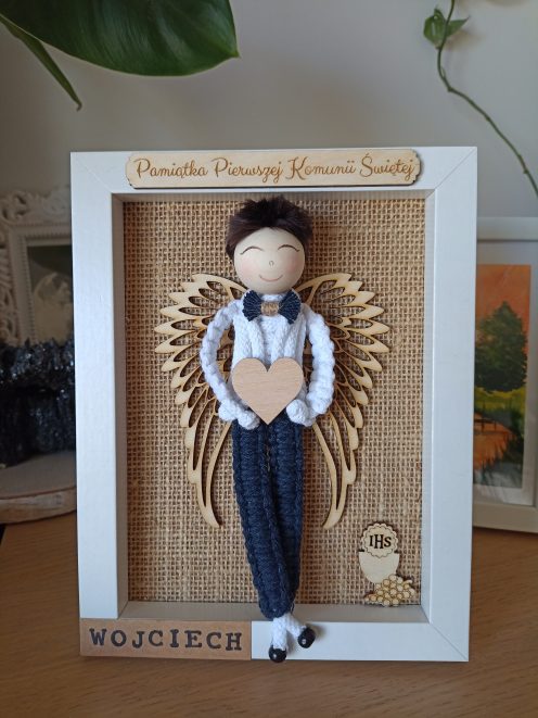 Anioł na Komunię w ramce