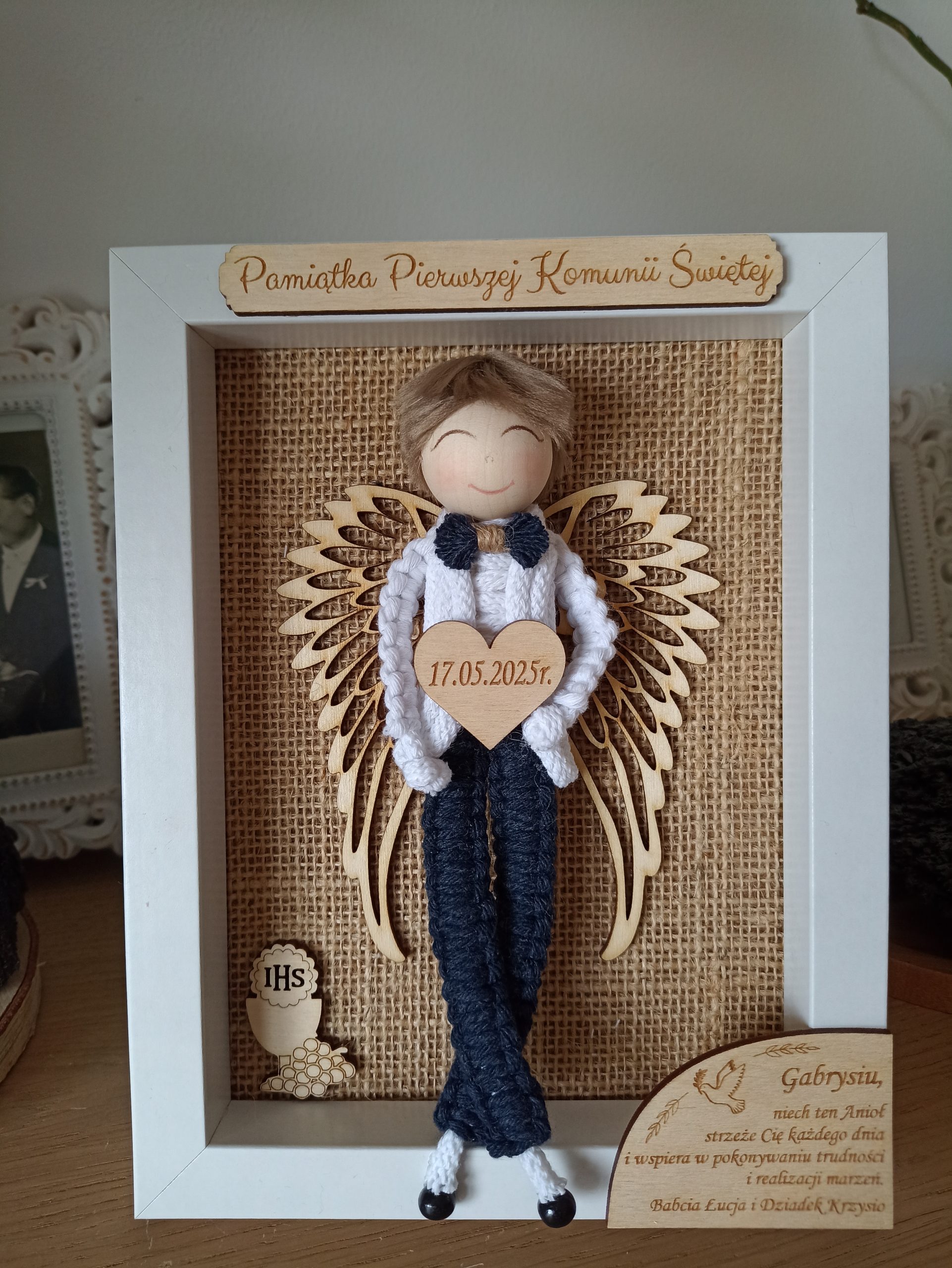 Anioł na Komunię w ramce - obrazek 8