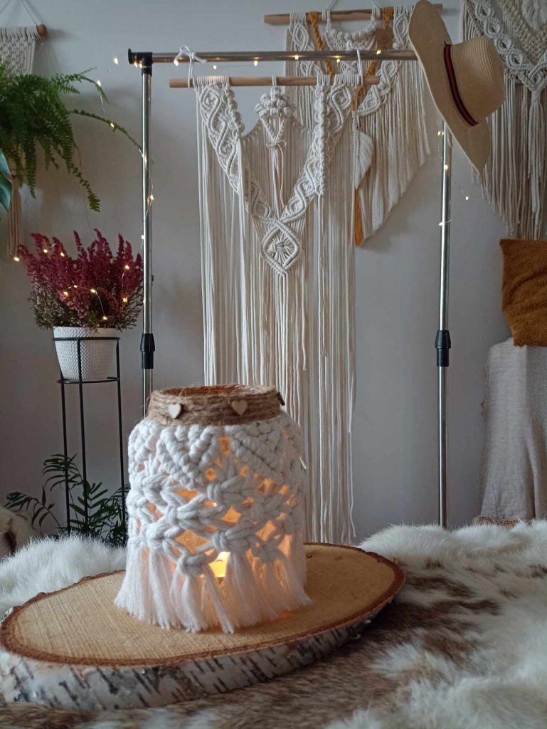 Makramowy lampion