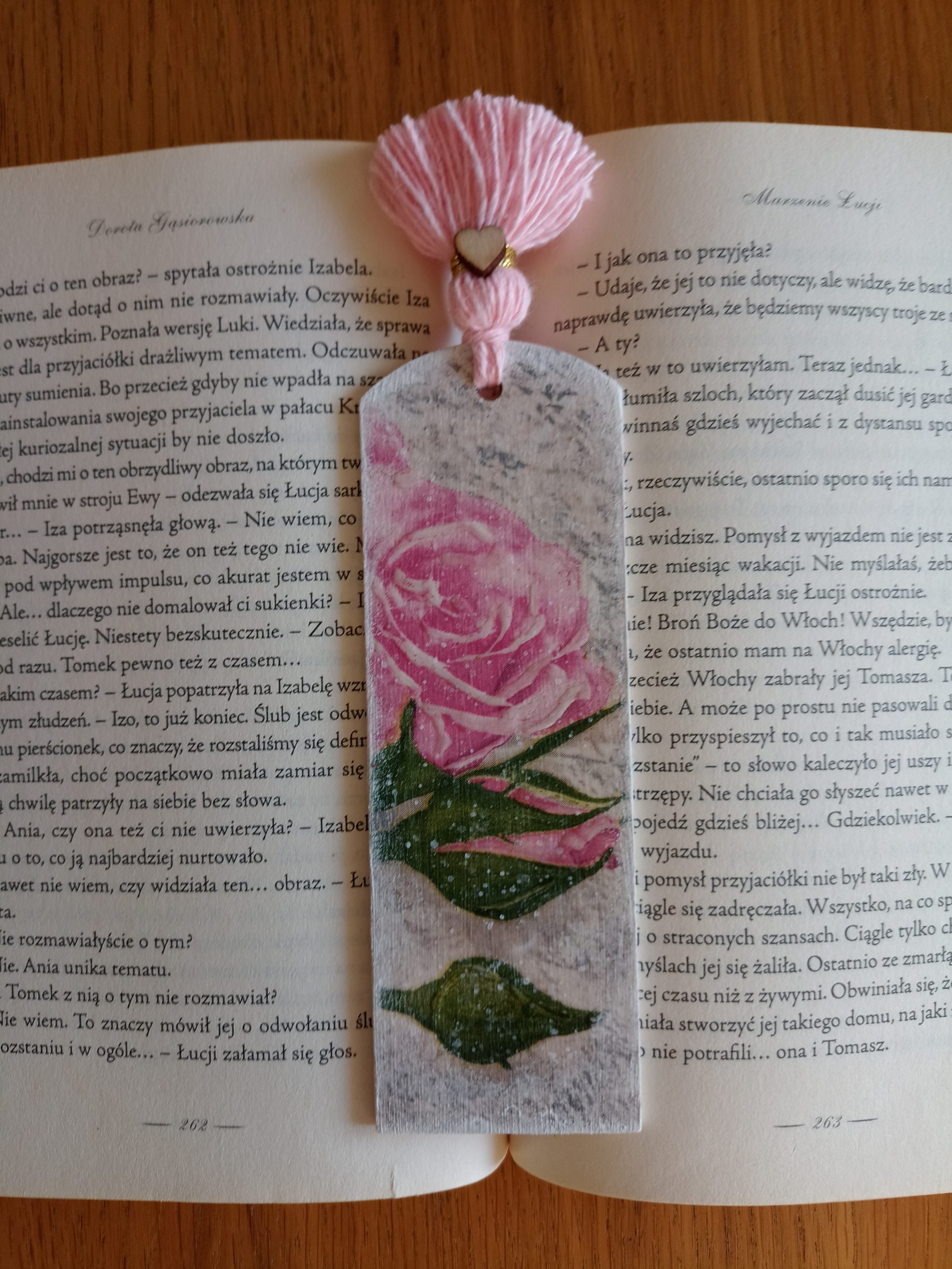 zakładka do ksiązki róża