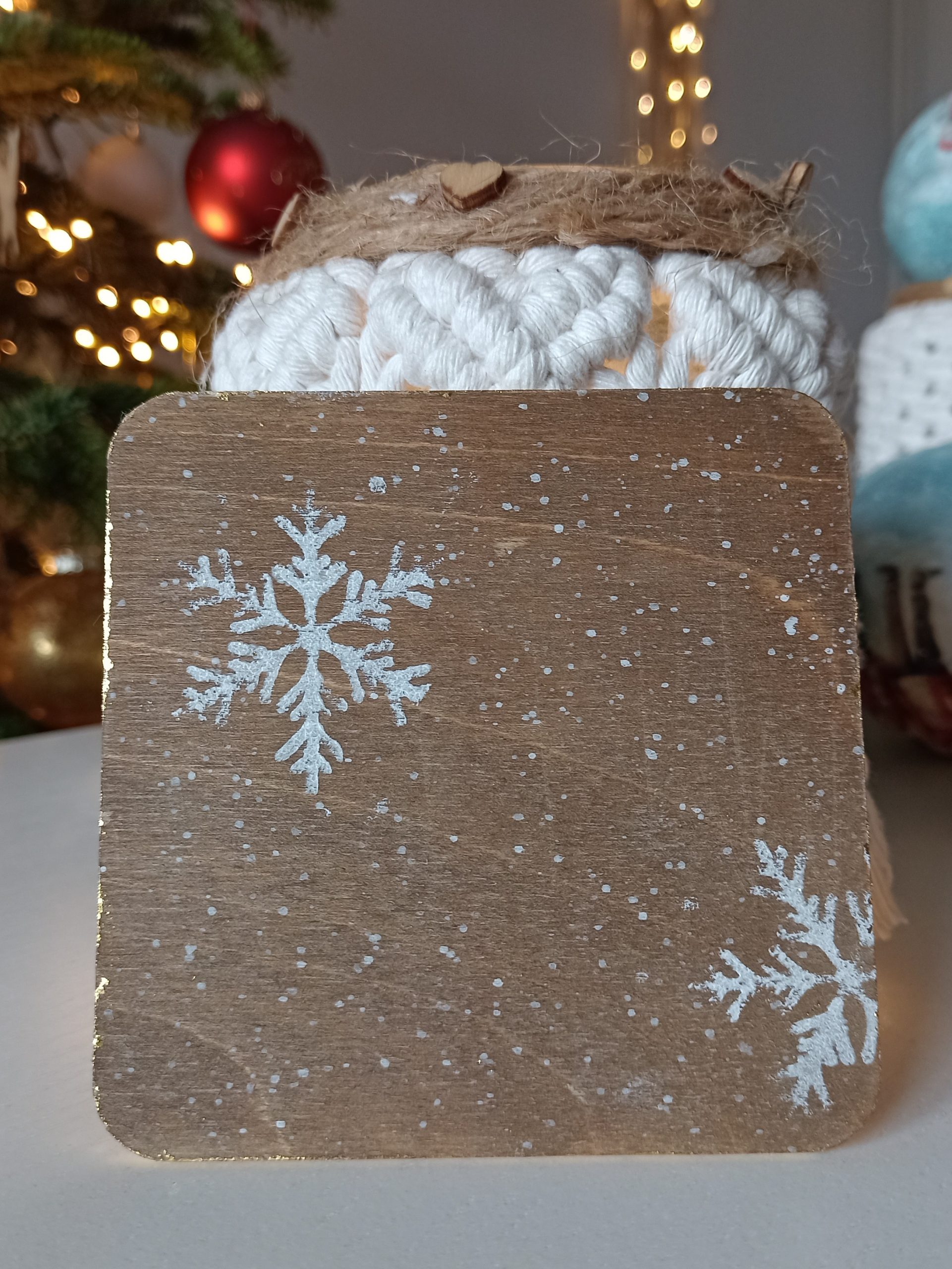 świąteczna podkładka pod kubek skrzat, boże narodzenie