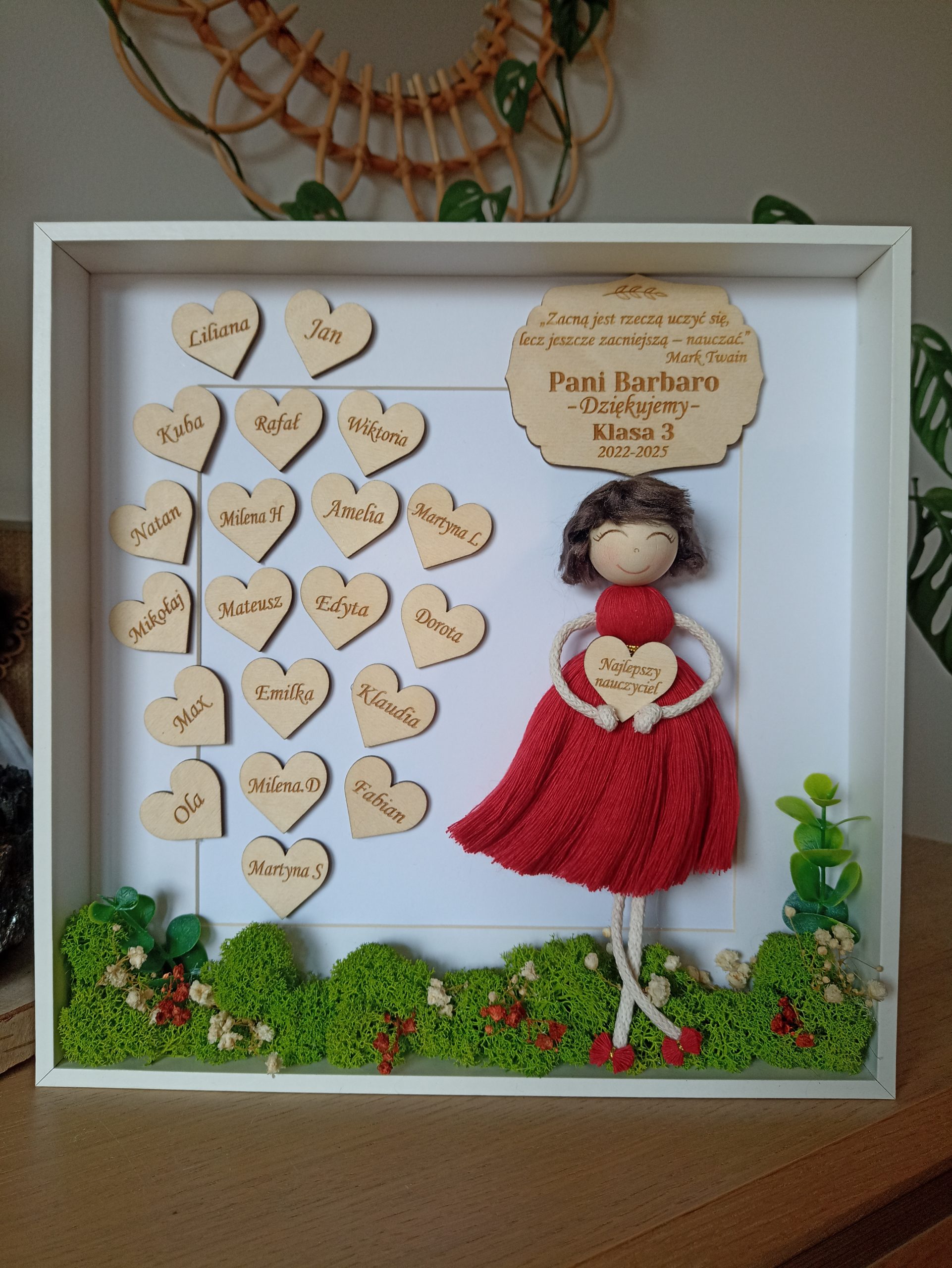 prezent dl nauczyciela, ramka dla nauczycielka, nauczycielki