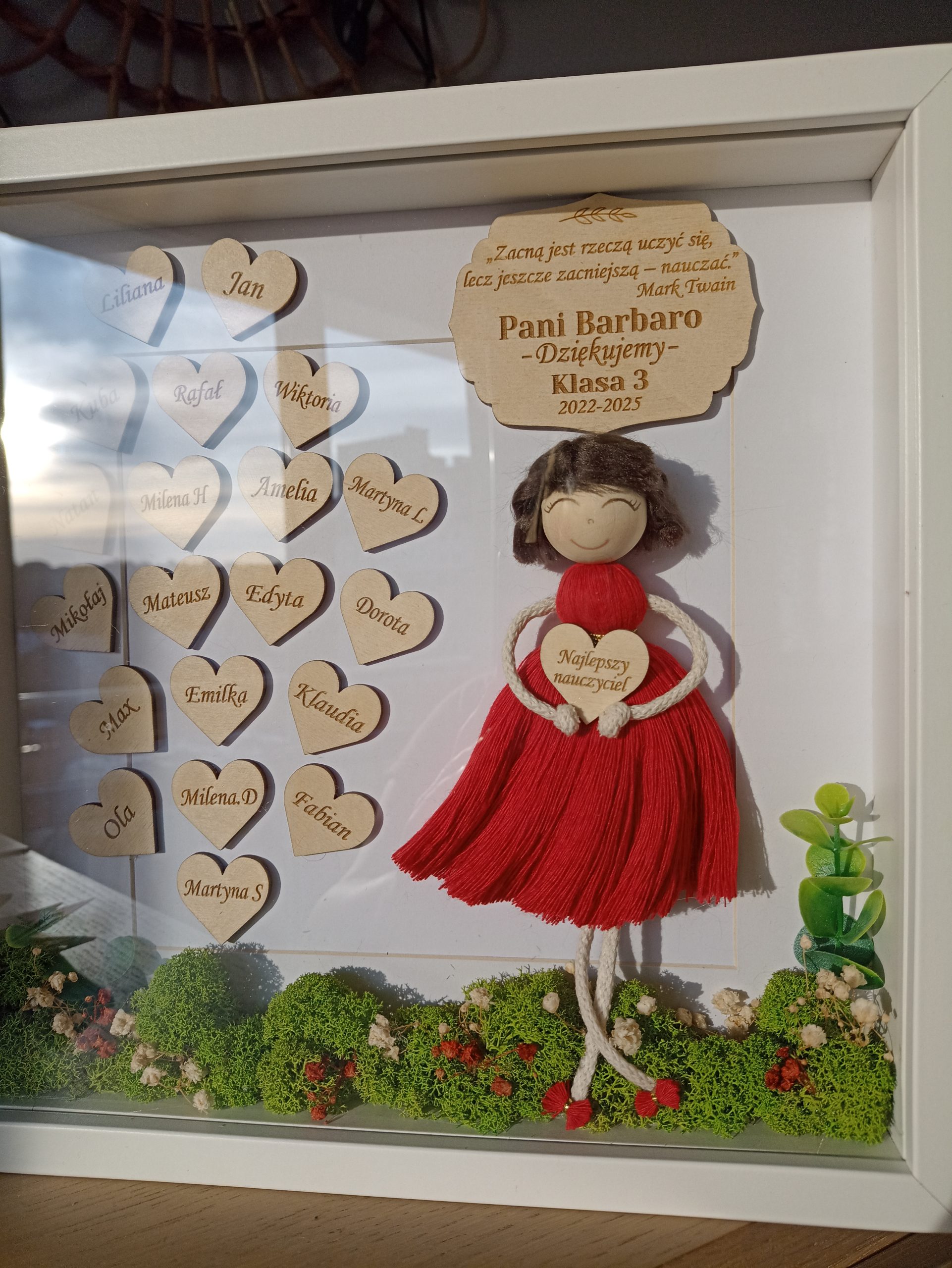 prezent dl nauczyciela, ramka dla nauczycielka, nauczycielki